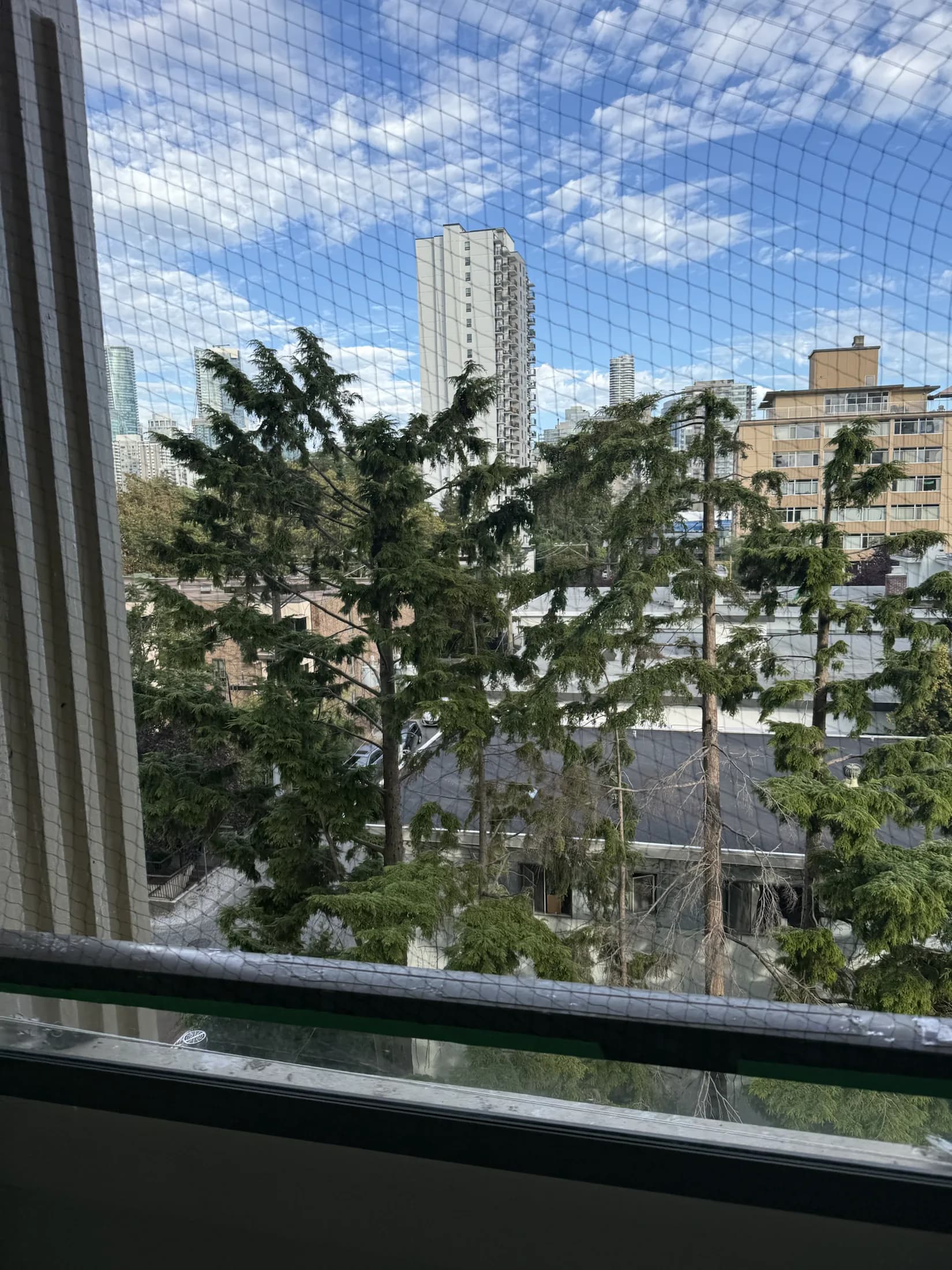 Completed Vancouver balcony bird netting supporting a Bird Control BC quote request
